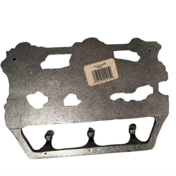 Silver Multi-Hook Trout Hook Wall Mounted Key Holder Rack - Picture 2 of 3